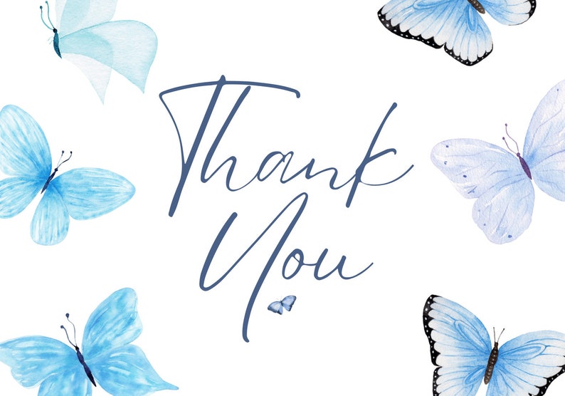 Editable Blue Butterfly Theme Unisex Baby Shower Party Etsy