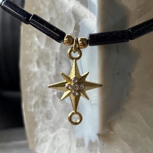 Star Pendant Bracelet | Blue Sandstone Bracelet | Gemstone Bracelet | 14 K Gold Plated | Handmade Bracelet | Womens Bracelet | Handmade