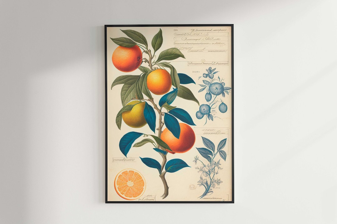 Vibrant and Zesty Citrus Orange Tree Wall Art Etsy