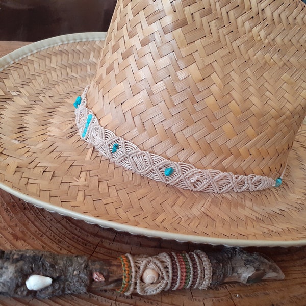 galon pour chapeau, hat band macramé