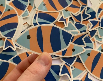 Gestreepte vis sticker