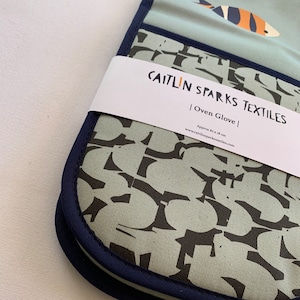 Fish Design Double Oven Glove - 100% Organic Cotton