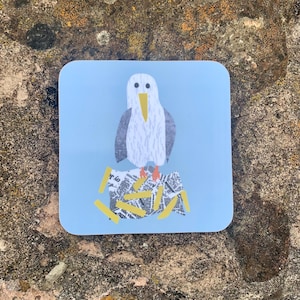 Seagull and Chips Coaster - Melamine with a cork backing
