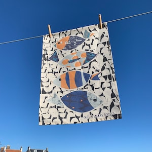 4 Fish Tea Towel - 100% Organic Cotton