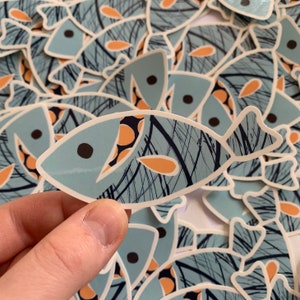 Orange Fin Fish Sticker