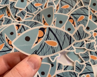 Oranje vinvis sticker