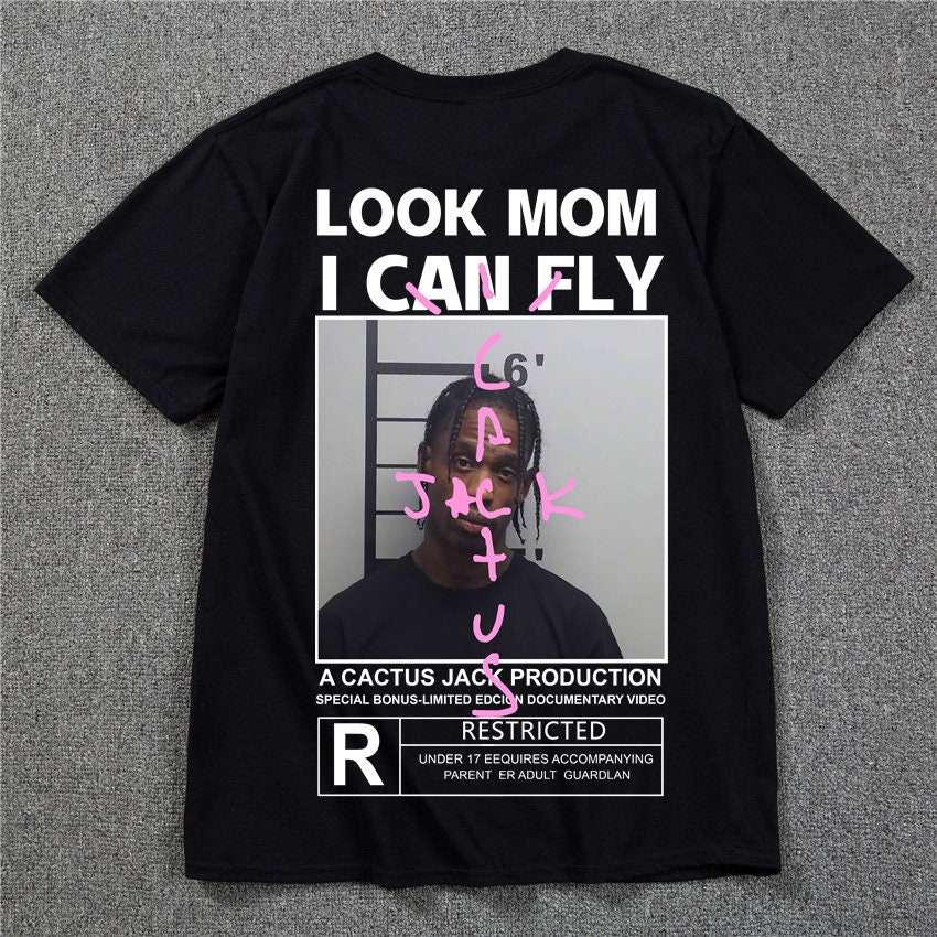 LOOK MOM I CAN FLY Cactus Jack Travis Scott T-shirt OUT0915