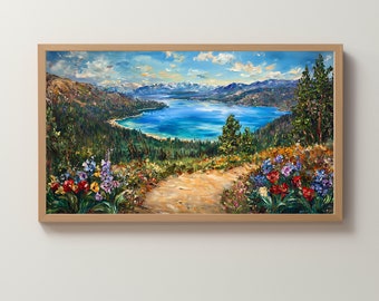 Lake Tahoe Naturszene - Digitales Ölgemälde für Samsung Frame TV