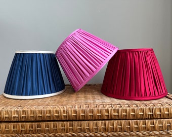Bespoke Handmade Pleated or Gathered Silk Lampshade - multiple colours available!