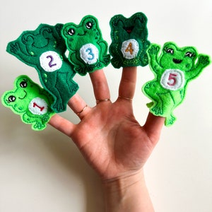 Finger Puppet Using Number 5 Little Speckled Frogs Felt Finger Puppet Story Bag, Storytelling for ...