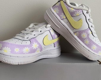 Nike Air Force 1  - Custom Daisy flower Nike Air Force 1's (AF1s) Infant Sizing 4C - 13C