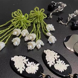 Handmade Lily of the Valley Tassel Earrings