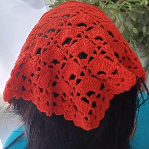 Fan Stitch Crochet Bandana – Elegant Lightweight Summer Headscarf DIY PDF & Video