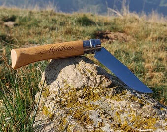 Opinel número 8 de acero inoxidable personalizable
