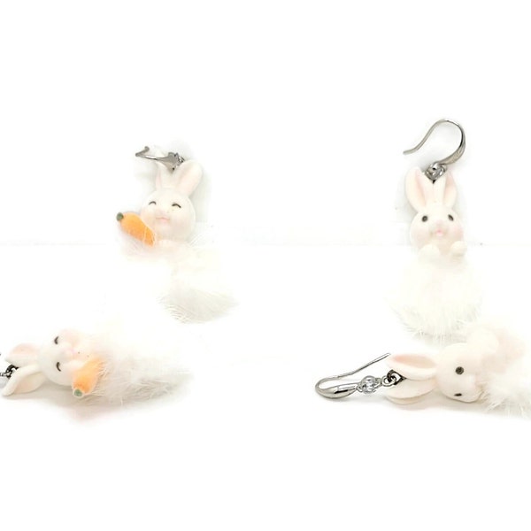 Boucles d'oreilles fantaisie lapins