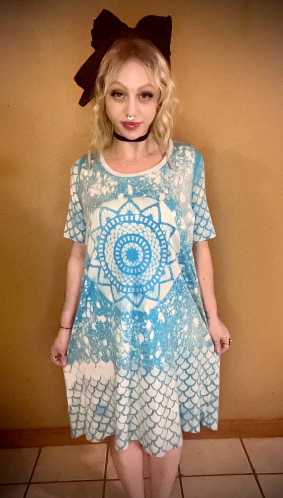 aqua black and white dress Aqua Sleeveless Dress, Black Print Womens Size M main image 1