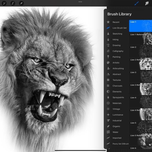 Lion Tattoo Procreate stempels