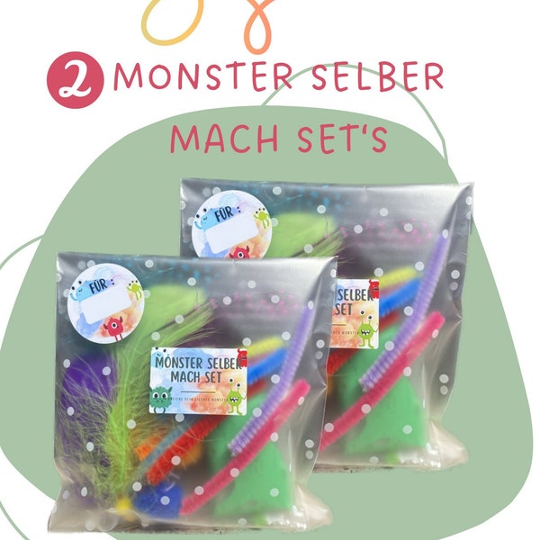 Gastgeschenk Kindergeburtstag Monster DIY Set Halloween Bastelidee