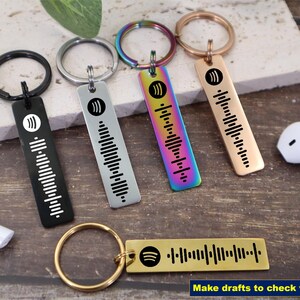 Spotify Keychain Personalized Music Keychains Custom Engraved Scannable Spotify Code Song Keychain Gifts for Men/Women image 10