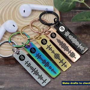 Spotify Keychain Personalized Music Keychains Custom Engraved Scannable Spotify Code Song Keychain Gifts for Men/Women image 9