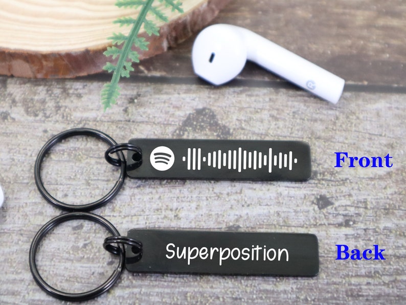 Spotify Keychain Personalized Music Keychains Custom Engraved Scannable Spotify Code Song Keychain Gifts for Men/Women image 8