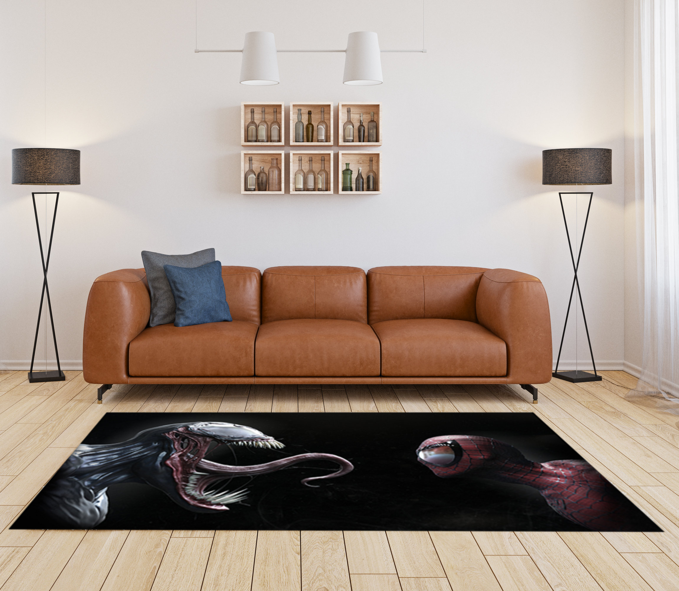 Spiderman Rug, Venom Rug, Superhero, Venom and Spiderman Rug, Home ...