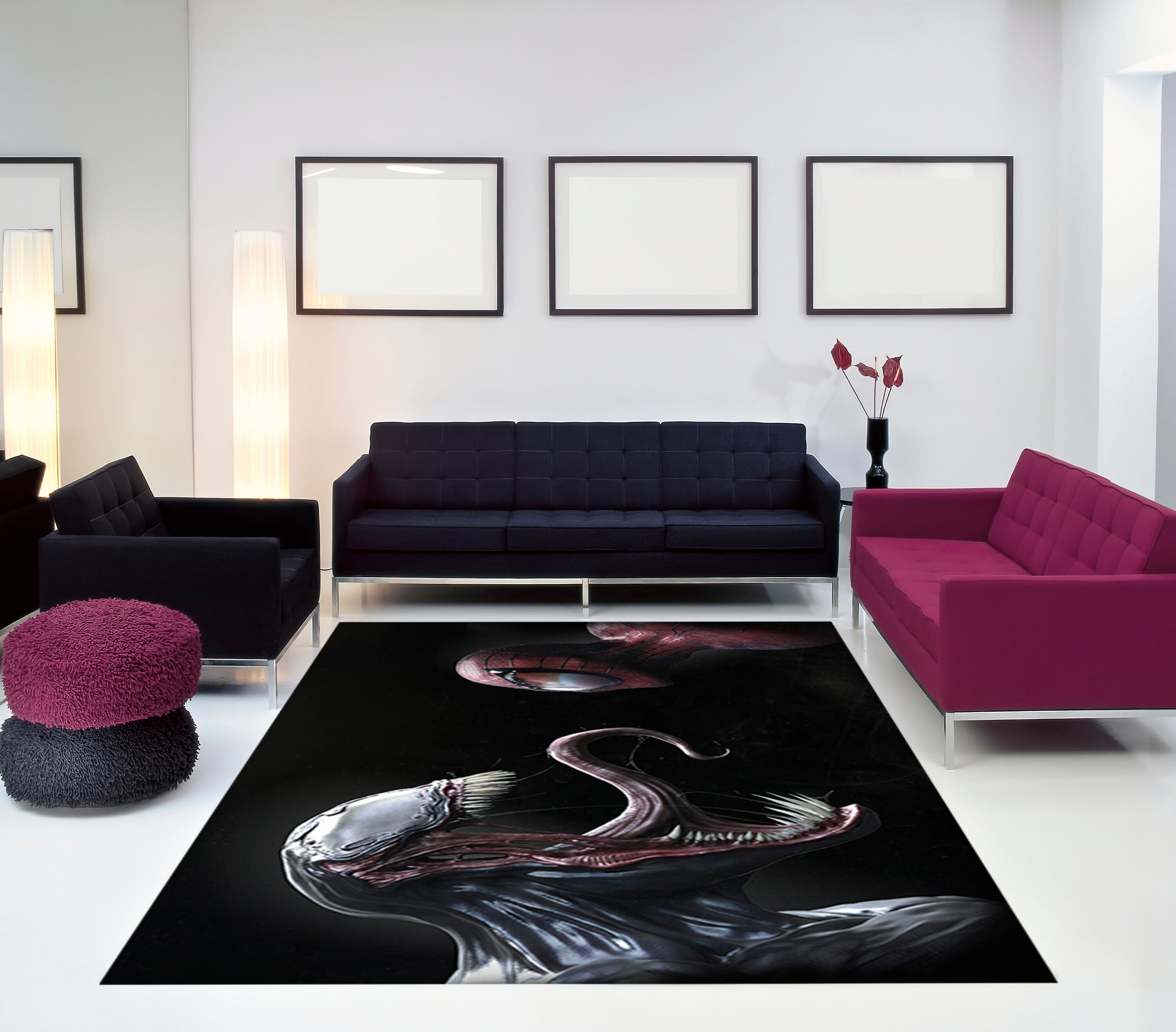 Spiderman Rug, Venom Rug, Superhero, Venom and Spiderman Rug, Home ...