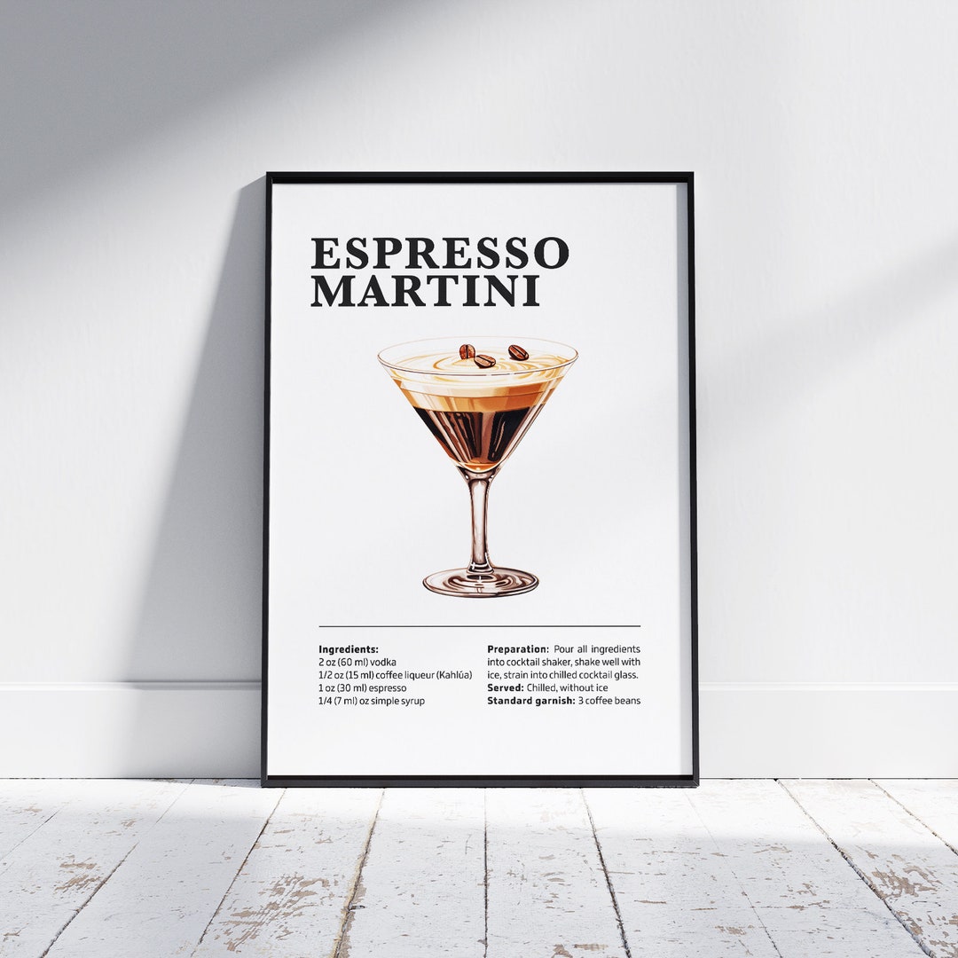 Espresso Martini Poster Espresso Martini Recipe Mojito - Etsy