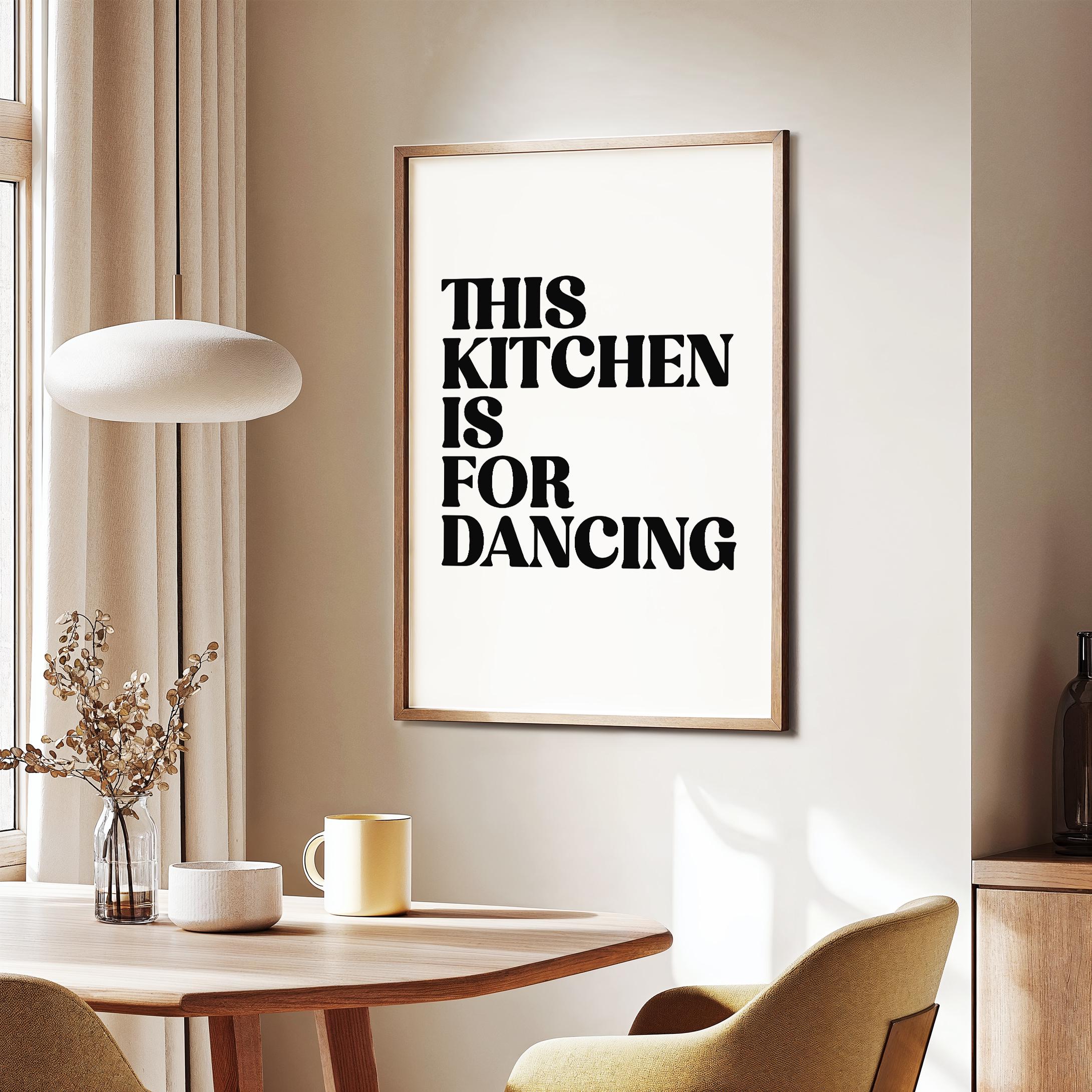 kitchen wall art set of 6 fun foodie prints this... This Kitchen is for Dancing Print: Retro Kitchen Art (digital Download ...