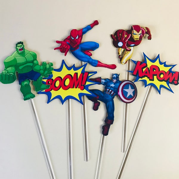 Super Heroes Cupcake Toppers