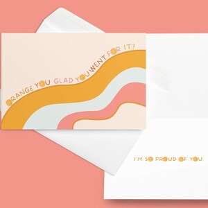 Oranje Ben je blij dat je ervoor bent gegaan? Afstudeerkaart, promotiekaart, wenskaart voor vriend, feestkaart, trots op je kaart