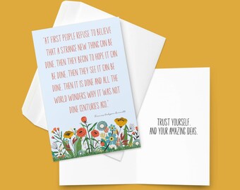 Trust Yourself Card, Great Ideas card, Card for Entrepreneur, Card for Friend, Support Card, Secret Garden quote, Greeting Card