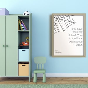Charlotte's Web PRINTABLE quote art, literary quote art, gift for friend, friendship quote, printable wall art, decor for play room