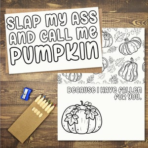 Appelez-moi citrouille, carte drôle pour l'automne, carte de coloriage pour adulte, carte pour conjoint, carte pour partenaire, carte pour petite amie, carte pour petit ami
