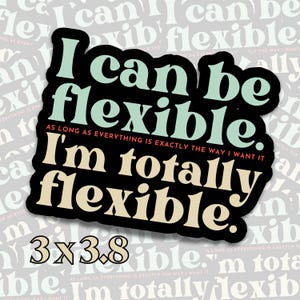 Funny Gilmore Sticker - Totally Flexible Lorelai Quote - Sarcastic Humor - Virgo Humor - Control Freak Sticker - Funny Sticker - Matte Vinyl
