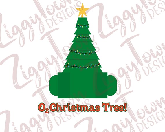 O2 Christmas Tree - Digital SVG File - Christmas Respiratory 