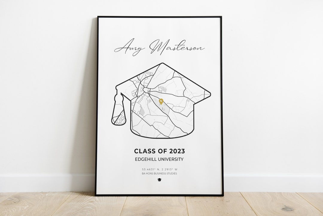 10% OFF Personalised Graduation Map Print | Celebrate Their Success ...