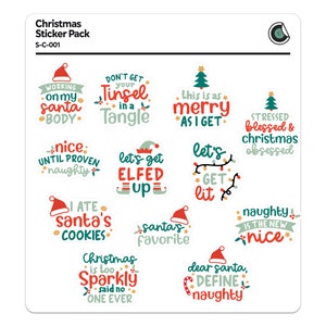 Paquete de pegatinas navideñas de alegría festiva, juego de 12 pegatinas navideñas para tarjetas, regalos y decoración.