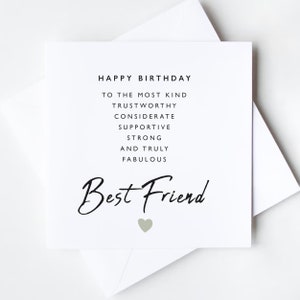 15 % de réduction sur la carte de vœux Bestie Happy Birthday, carte de vœux Best Friend - 148 mm x 148 mm