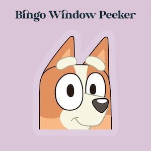 Cute Bingo Window Peeker Sticker | Adorable Cartoon Bingo Decal for Car, Home, or Office Windows | Fun and Unique Gift Idea