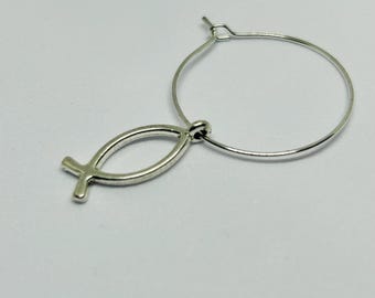 Fish Wine Glass Charms, Christian Party Decor, Christian gift