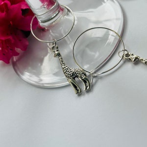 Giraffe Charms, Giraffe gifts, wine glass charms, birthday gifts, Charms, Glass charms, Giraffe lovers, giraffe wine charms, Christmas gift
