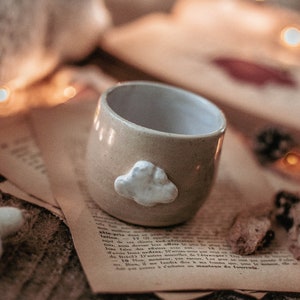 Handmade ceramic mug decorated with cloud image 3