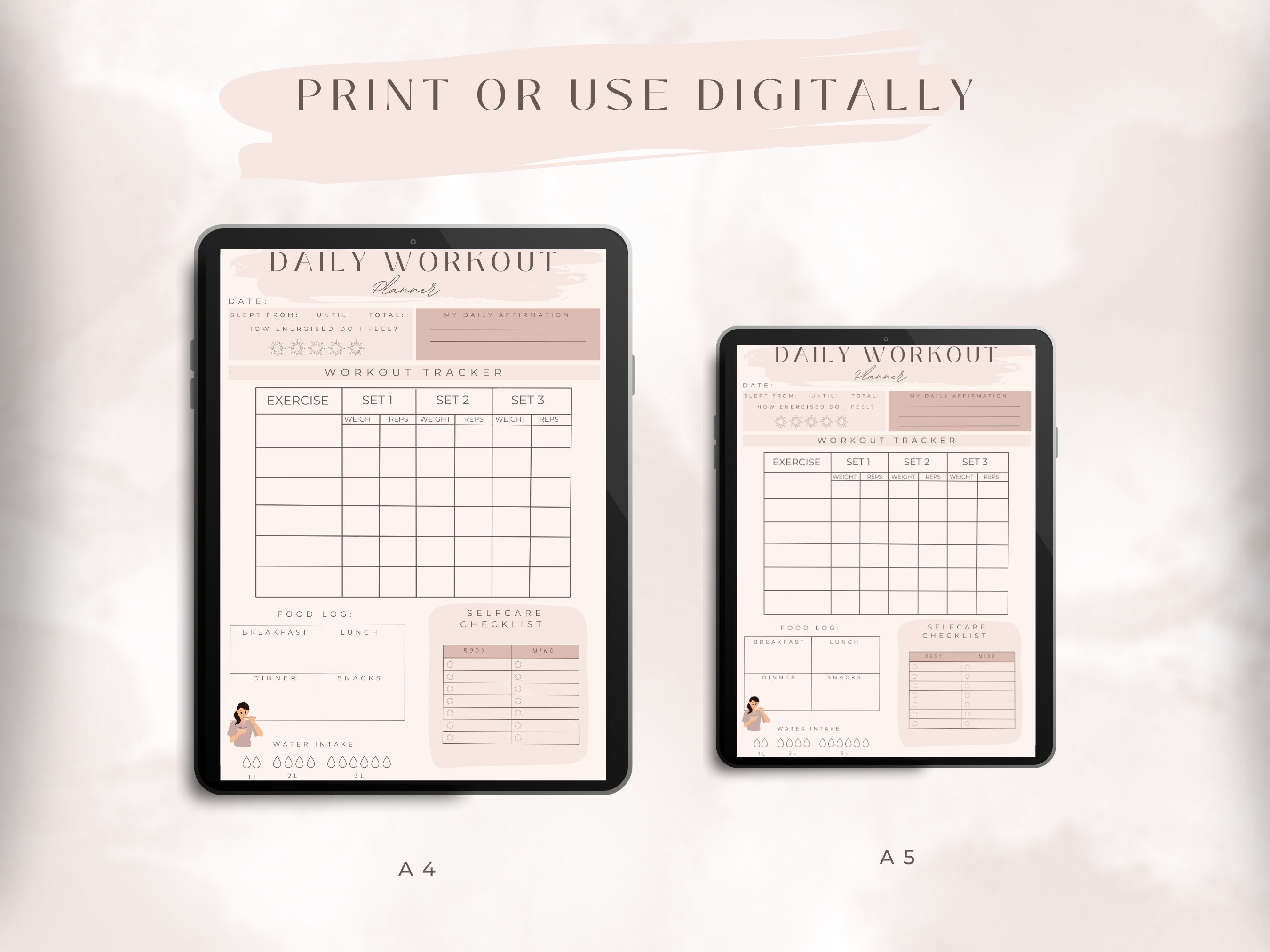 Daily Workout Tracker Printable Weight Loss Tracker Workout Planner ...