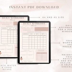 Daily Workout Tracker Printable Weight Loss Tracker Workout Planner ...