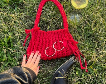 Chunky Bag Crochet Pattern with T-shirt Yarn