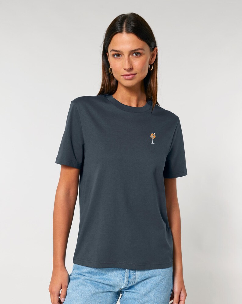 Unisex Shirt bestickt mit Aperol-Glas