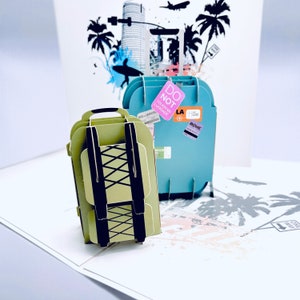 Gutscheinkarte, Reisegutschein 3D, Gutschein Reise | Pop up Karte, Geldgeschenk, Geld Geschenke, Geldfach für Urlaubskasse, Geburtstagskarte