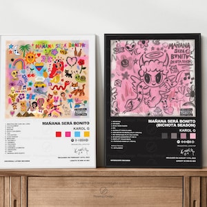 Karol G - Mañana Será Bonito Cartel - Temporada Bichota / Portada del álbum tributo artesanal / Arte de pared / Impresiones digitales / Regalo musical / Portada