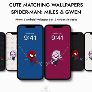 Spiderman Miles & Gwen Matching Phone Wallpaper (Digital Download)